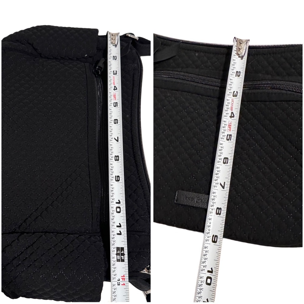 Set Vera Bradley On The Go Crossbody Purse Black, B&W Lining, & Matching Wallet - Picture 12 of 17